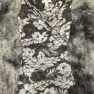 White & Black Floral Wrap top blouse by White House Black Market